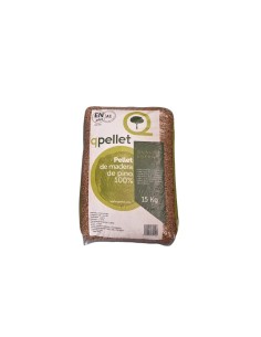 Saco de pellet de madera de pino 100% natural Qpellet de 15 kg.