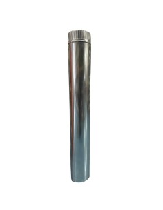 Tubo de chimenea recto galvanizado SANTAEULALIA de 120 mm x 1 metro con encaje acampanado
