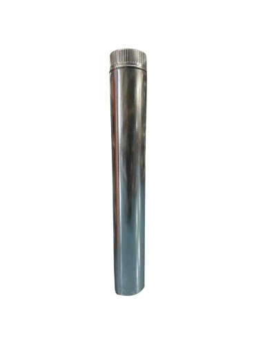 Tubo de chimenea recto galvanizado SANTAEULALIA de 120 mm x 1 metro con encaje acampanado