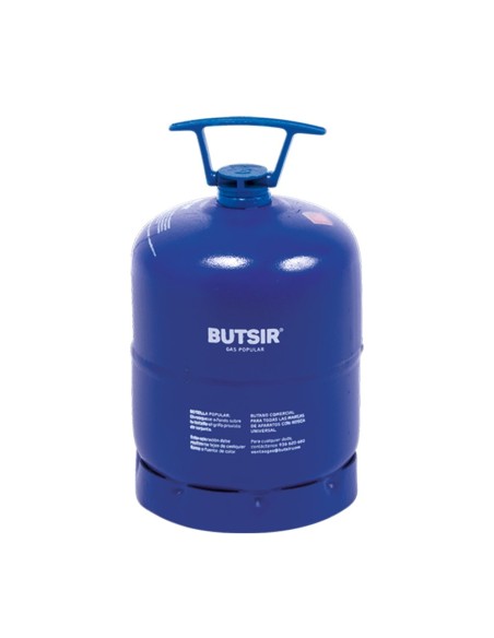 Botella de gas butano Butsir azul 0,5 kg con rosca universal para camping