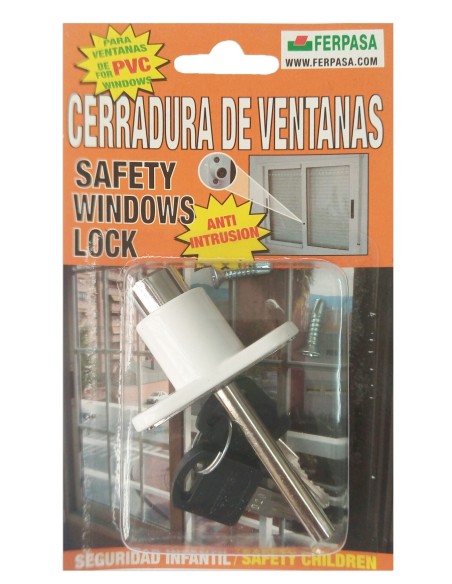 Cerradura Ventana FERPASA Blanca Pin Largo | 13113