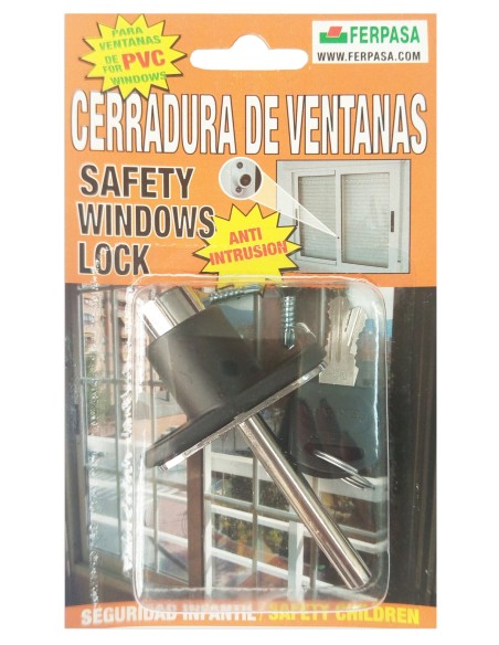 Cerradura Ventana FERPASA Negra Pin Largo | 13126