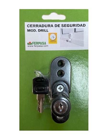 Cerradura Seguridad Ventana FERPASA Drill Negra | 13142