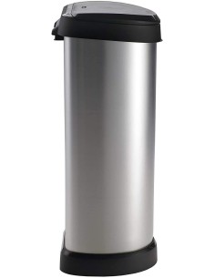 Cubo Basura CURVER Touch Gris Metálico 40 L 2