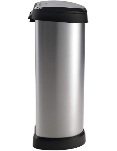 Cubo Basura CURVER Touch Gris Metálico 40 L