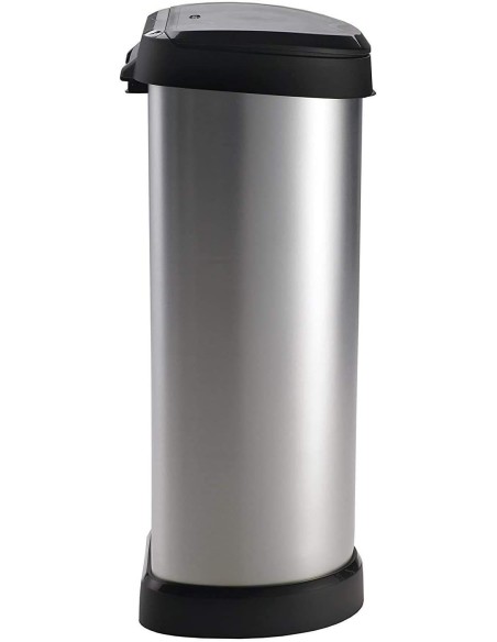 Cubo Basura CURVER Touch Gris Metálico 40 L