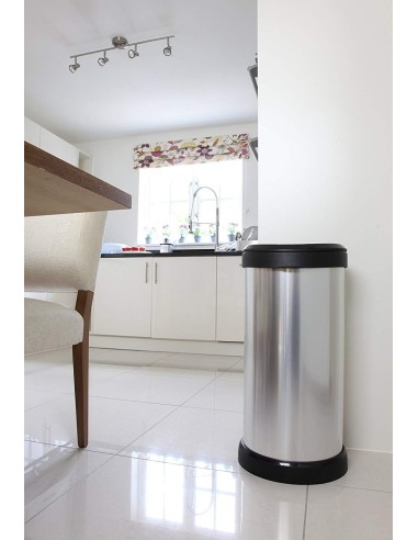 Cubo Basura CURVER Touch Gris Metálico 40 L