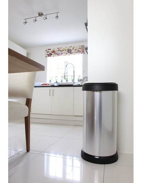 Cubo Basura CURVER Touch Gris Metálico 40 L