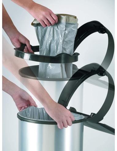 Cubo Basura CURVER Touch Gris Metálico 40 L