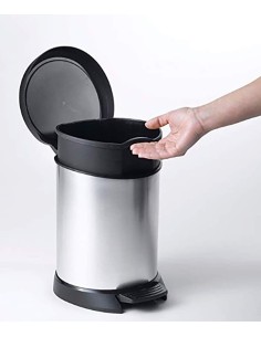 Cubo Basura CURVER Deco Pedal Gris Metálico 5 L 2