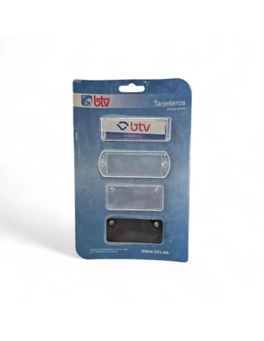 Blister de Kit BTV con 4 tarjeteros de plástico para buzones de comunidad