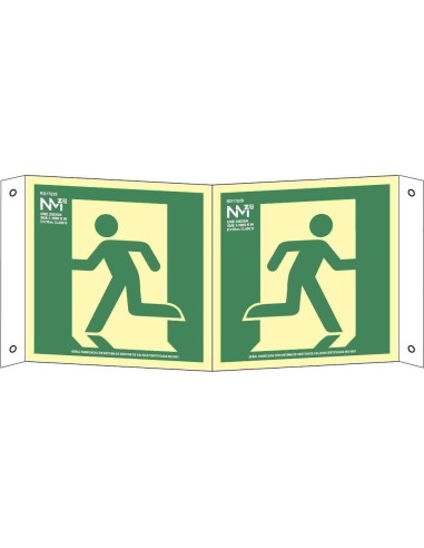 NMZ - B17020 -Señal panorámica Salida de Emergencia 22 x 22cm