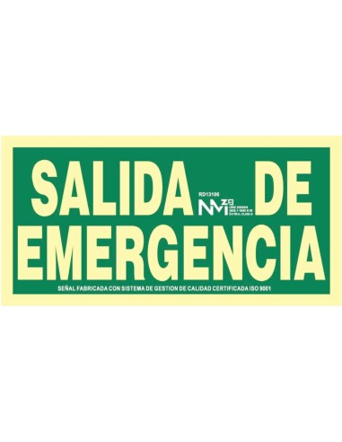 NMZ - A11406 - Señal Salida de Emergencia clase A 30 X 15