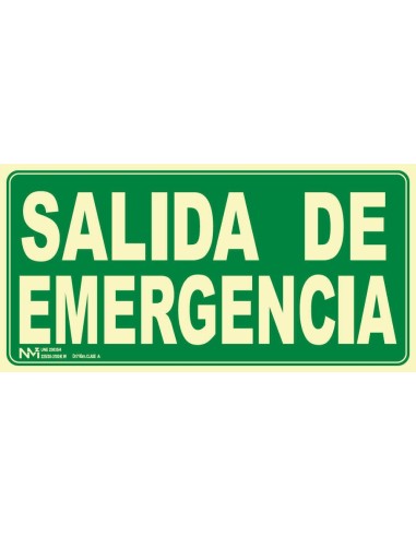 NMZ - A11406 - Señal Salida de Emergencia clase A 30 X 15