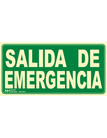 NMZ - A11406 - Señal Salida de Emergencia clase A 30 X 15