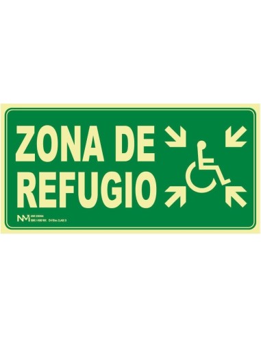 NMZ - B11173 - Señal Zona de refugio 30 X 10.5 cm