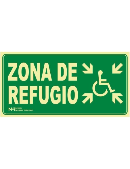 NMZ - B11173 - Señal Zona de refugio 30 X 10.5 cm