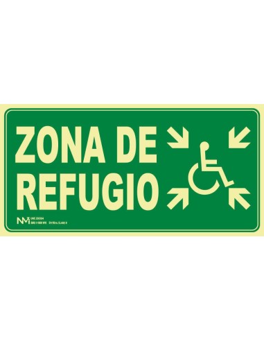 NMZ - B11173 - Señal Zona de refugio 30 X 10.5 cm