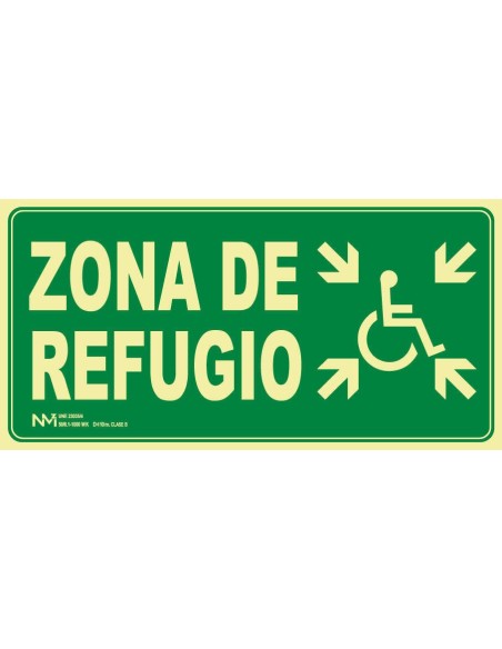 NMZ - B11173 - Señal Zona de refugio 30 X 10.5 cm