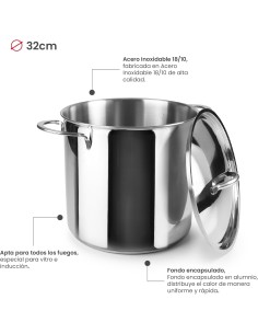 Olla Súper Alta IBILI Noah Inox 18/10 32 cm | 605432 2