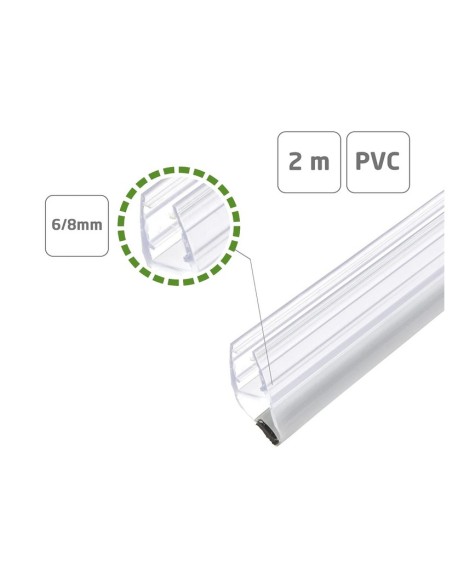 Perfil mampara con imán inclinado pieza 2 Metros