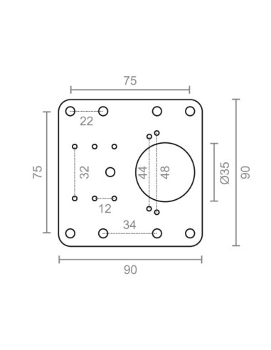 Placa Reparación Bisagra Cazoleta MICEL BC14 90×90 mm