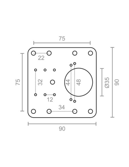 Placa Reparación Bisagra Cazoleta MICEL BC14 90×90 mm