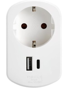 Adaptador SIMON Schuko 16A + USB A y C | CL610306