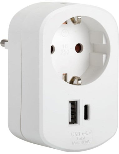 Adaptador SIMON Schuko 16A + USB A y C | CL610306