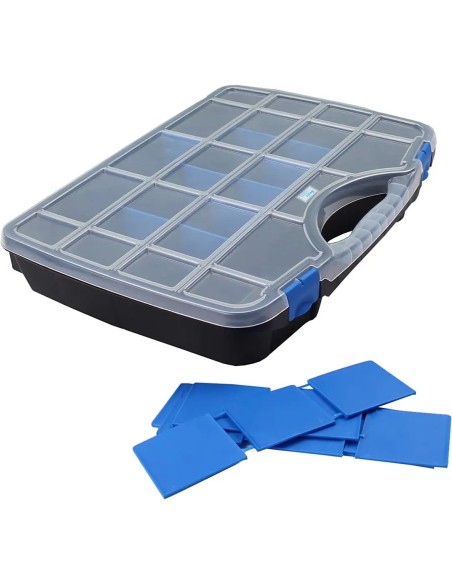 Estuche Tayg 024559 con divisores móviles extraídos mostrando la personalización de compartimentos