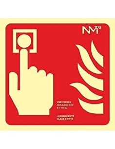 NMZ - A03411 - Señal Clase A Pulsador de alarma 420 x 420 mm PVC