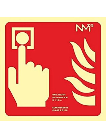 NMZ - A03411 - Señal Clase A Pulsador de alarma 420 x 420 mm PVC