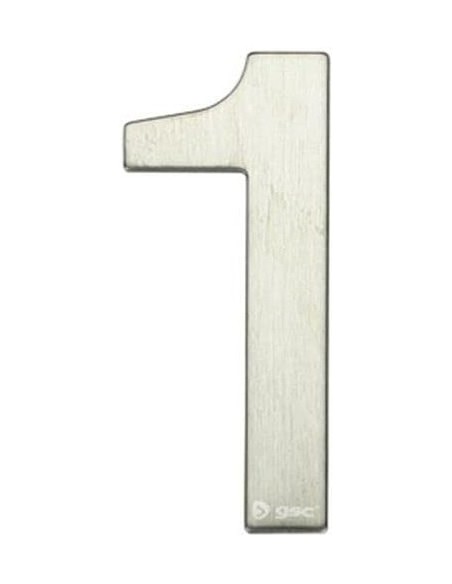 GSC - Número puerta 1 acero inoxidable con adhesivo
