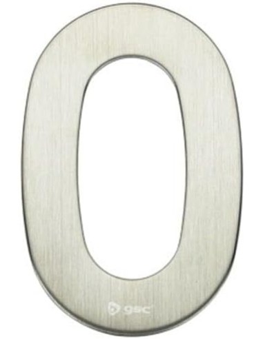 GSC - Número puerta 0 acero inoxidable con adhesivo
