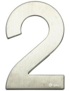 GSC - Número puerta 2 acero inoxidable con adhesivo