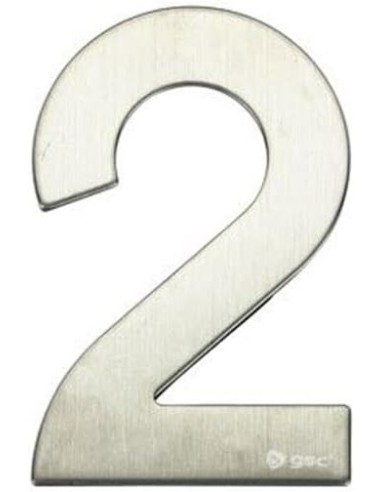 GSC - Número puerta 2 acero inoxidable con adhesivo
