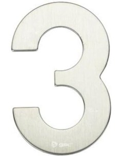 GSC -Número puerta 3 acero inoxidable con adhesivo