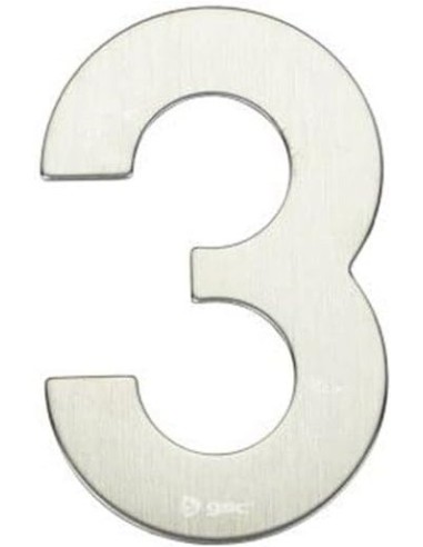 GSC -Número puerta 3 acero inoxidable con adhesivo
