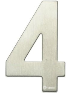 GSC - Número puerta 4 acero inoxidable con adhesivo