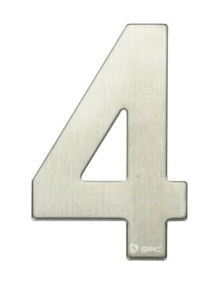 GSC - Número puerta 4 acero inoxidable con adhesivo