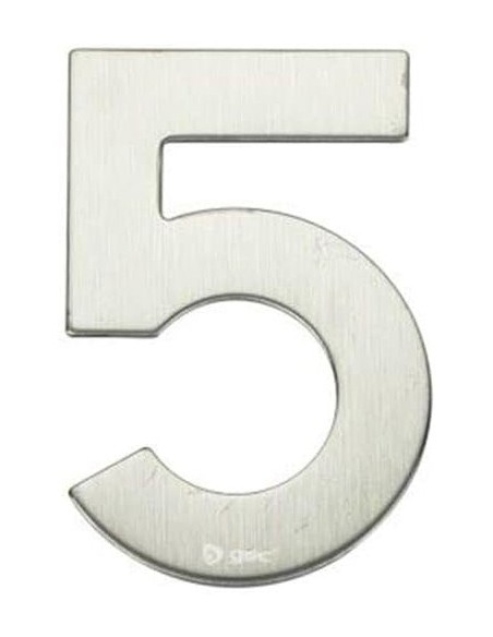 GSC - Número puerta 5 acero inoxidable con adhesivo
