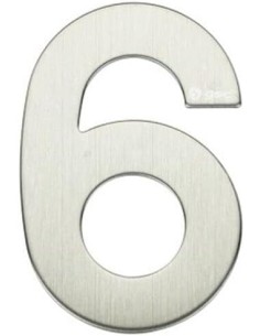 GSC - Número puerta 6 acero inoxidable con adhesivo