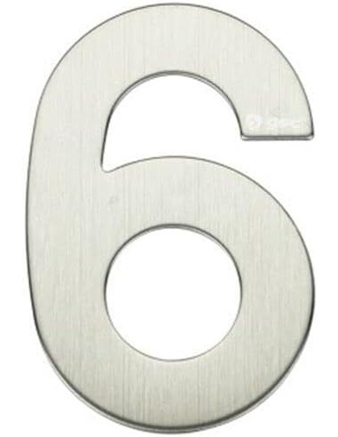 GSC - Número puerta 6 acero inoxidable con adhesivo