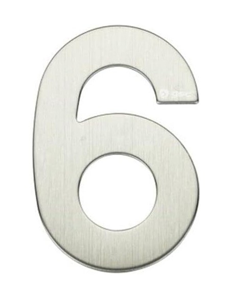 GSC - Número puerta 6 acero inoxidable con adhesivo