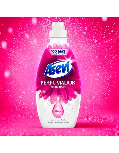 Gráfico de explosión floral en tonos rosa que representa el aroma premium del perfumador Asevi.