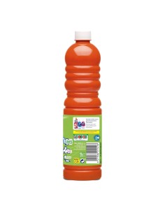 Botella de 1 litro de fregasuelos Asevi Naranja concentrado con líquido color naranja vibrante. 2