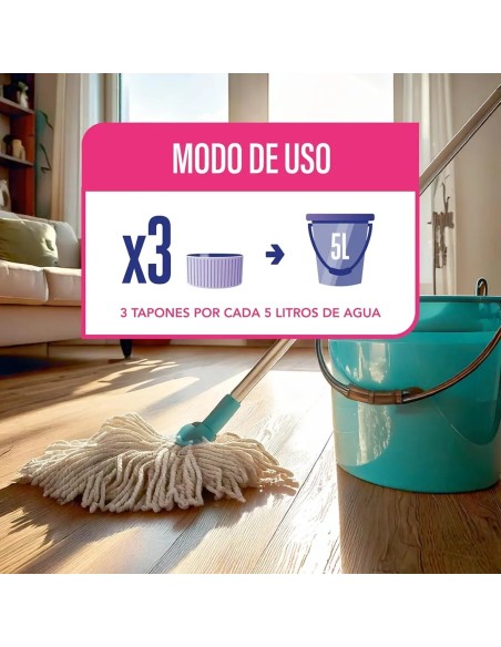 Suelo de cocina moderno y brillante tras ser limpiado con el fregasuelos cítrico Asevi.