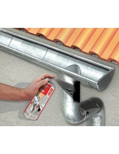 FISCHER - Silicona líquida en spray 500ml Negro para sellar e impermeabilizar fugas de agua, grietas