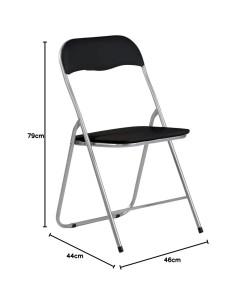 Silla Plegable Acolchada 7house Negra | 44x46x79cm 2