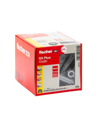 Fischer - Taco de expansión SX PLUS 10 X 80 - CAJA 25 unidades